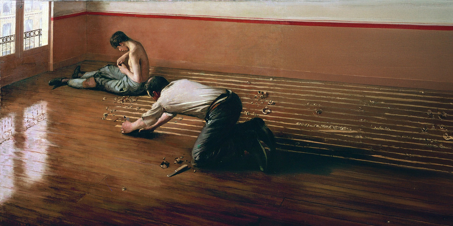 historic image of hardwood flooring workers